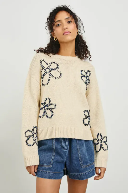 Rails Zoey Ivory Navy Sweater
