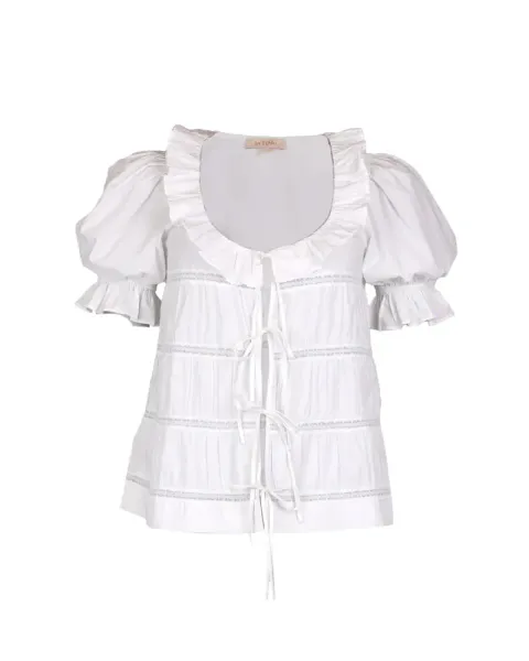 Hovedbilde by TiMo Poplin Bow Blouse White 