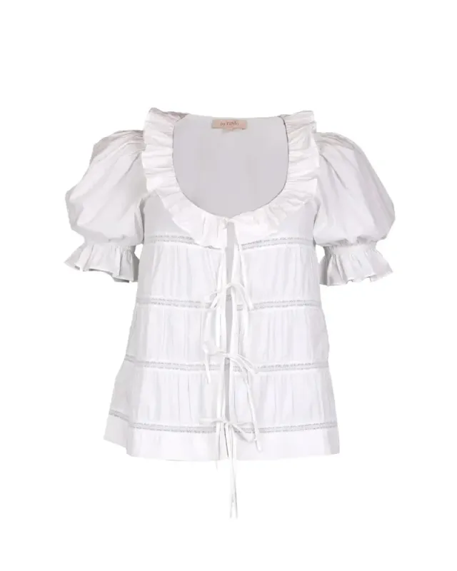 by TiMo Poplin Bow Blouse White 