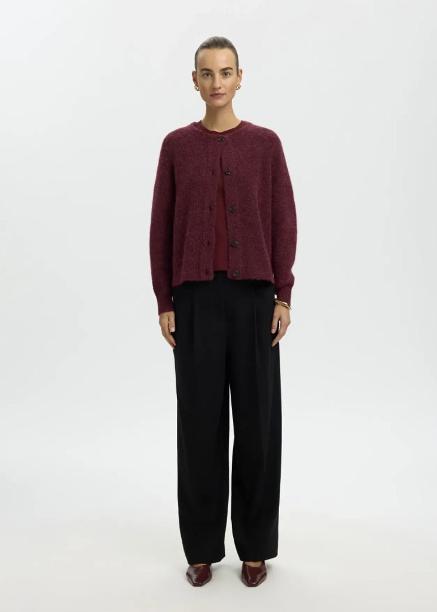 Selected Femme Lulu Cardigan Tawny Port Melange