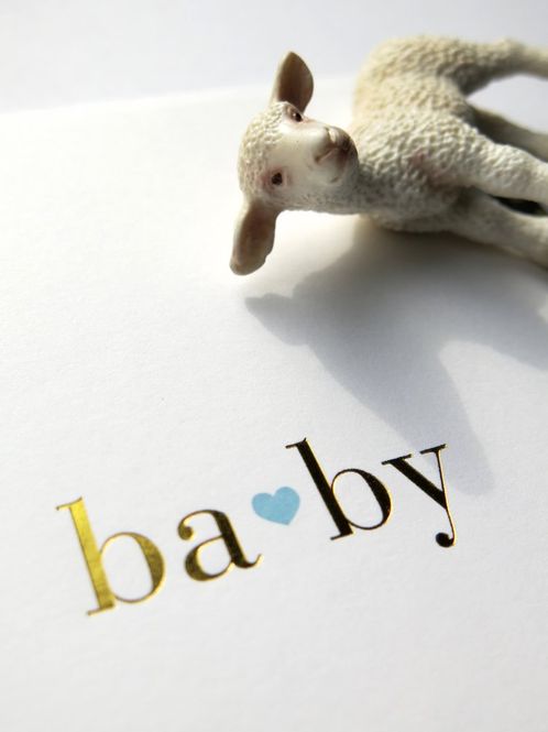 Hovedbilde Cardsome Baby Blue Heart White Card