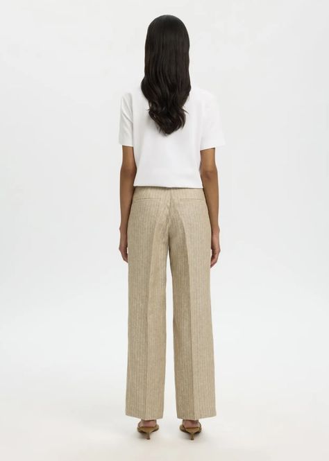 Hovedbilde Selected Femme  Wide Ida Linen Pant Weathered Teak ...