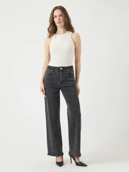 Hovedbilde YAS Rosie Straight Jeans Dark Grey Denim 