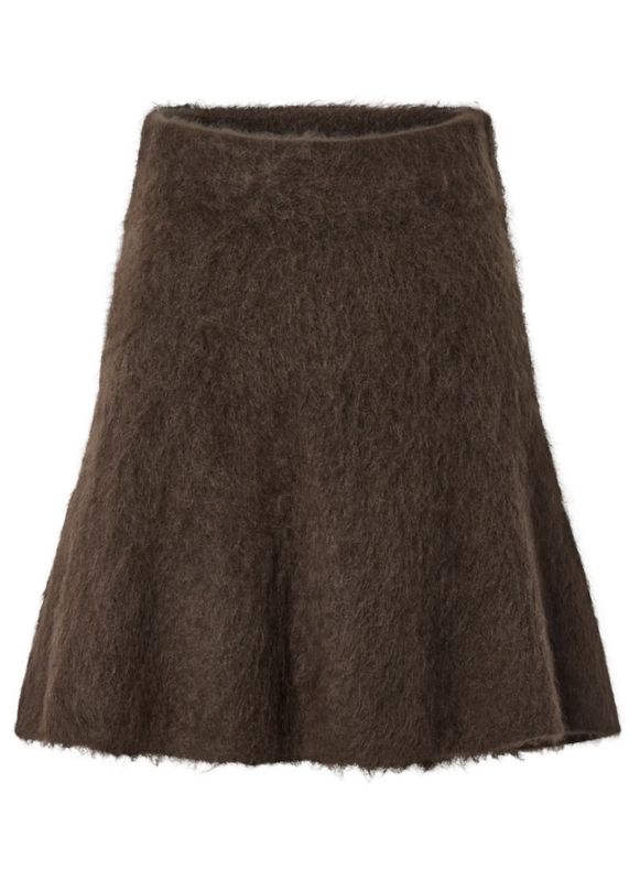 Yas Tilde Mohair Blend Knit Skirt Mole Melange