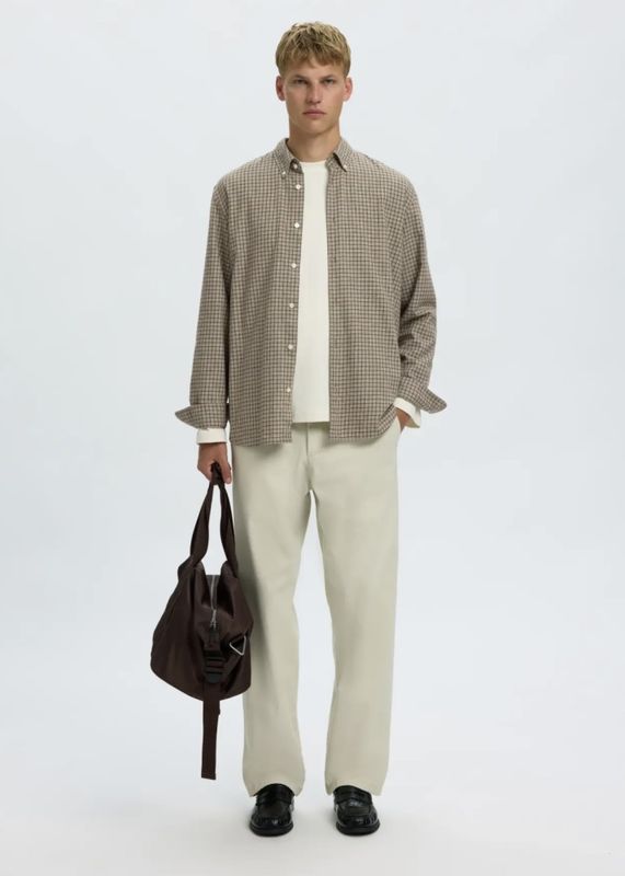 Selected Homme Cole Jay Melange Shirt Chocolate Chip Multi 