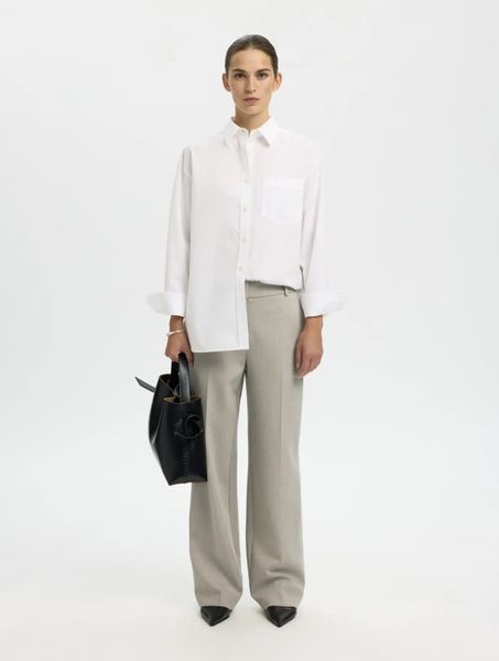 Hovedbilde Selected Femme Rita Wide Pant Melange Island Fossil