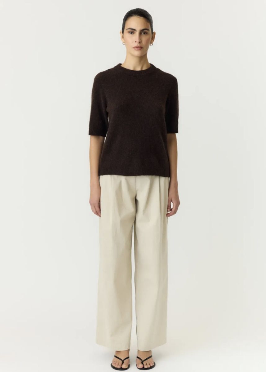 YAS Johi Wool Blend Pullover Coffee Bean