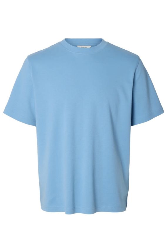 Selected Homme Taj Peach O-neck Blissfull Blue