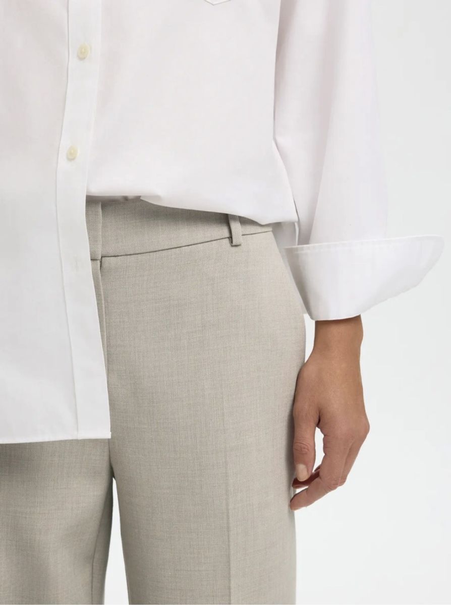 Selected Femme Rita Wide Pant Melange Island Fossil
