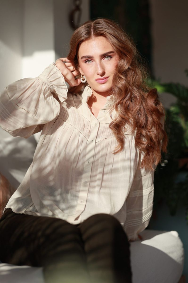 Nectar Moonlace Blouse - Vanilla Mist