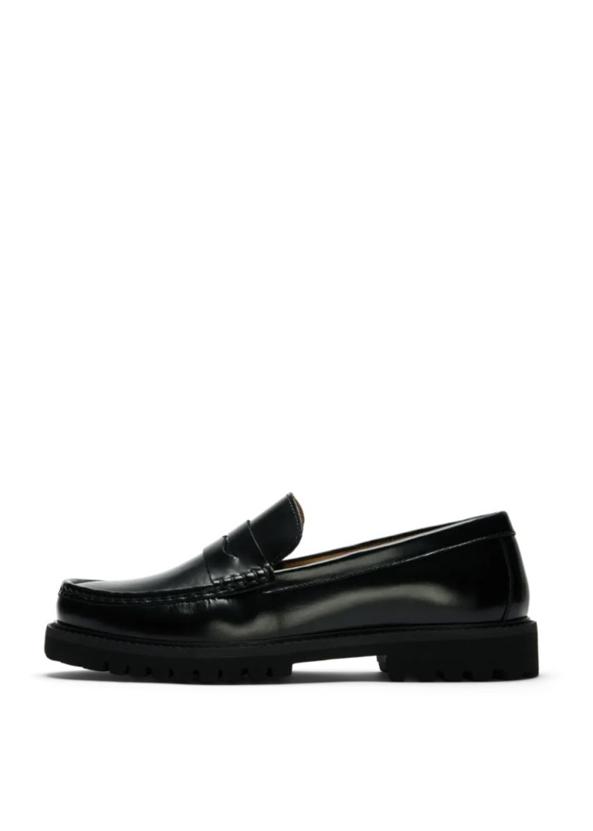 Selected Homme Hugo Leather Penny Loafer Black