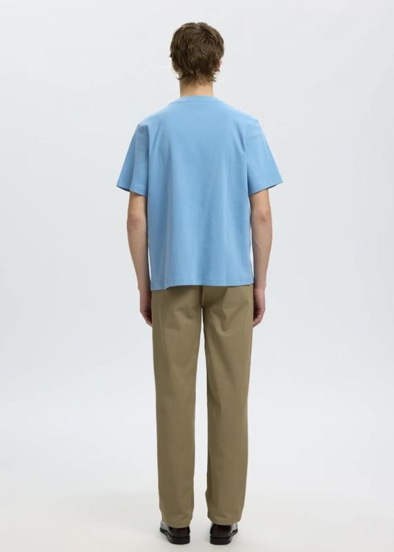 Selected Homme Taj Peach O-neck Blissfull Blue