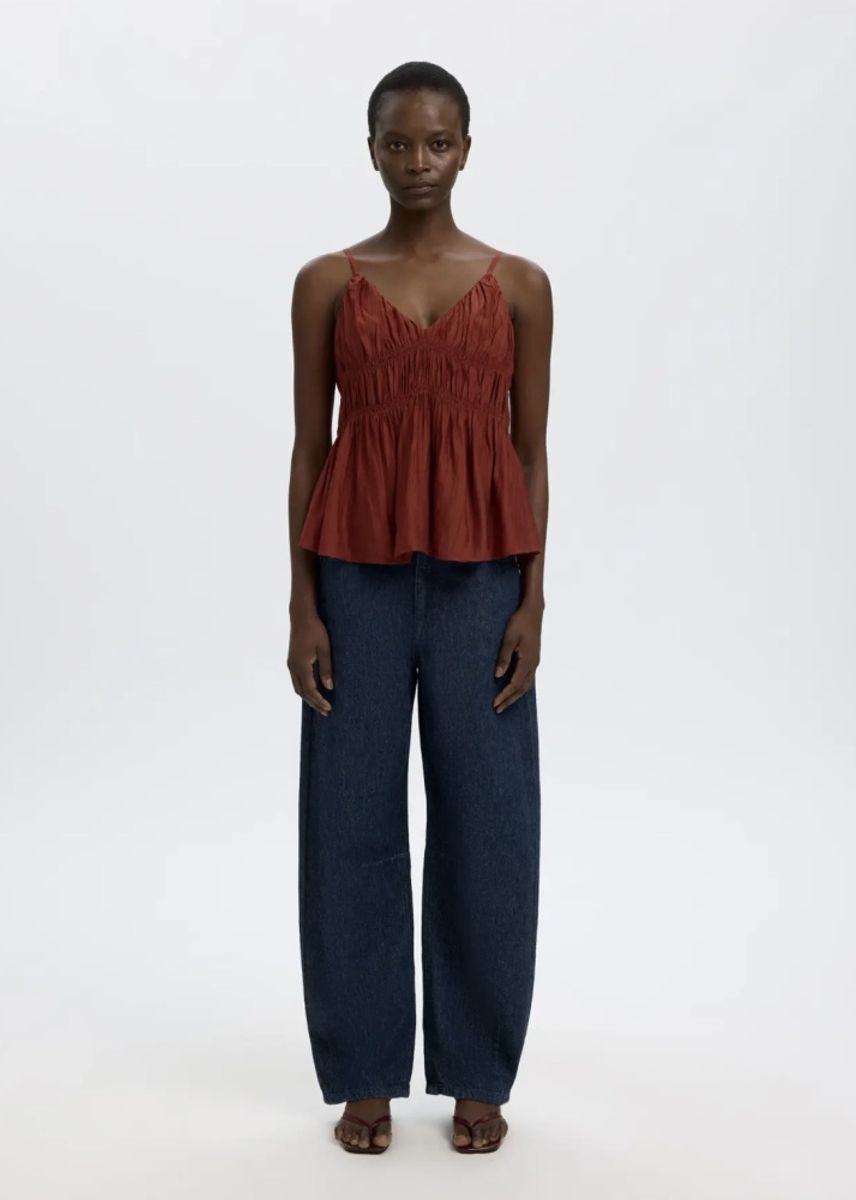 Selected Femme Loose Barrel Hanny Jeans Dark Blue Denim 