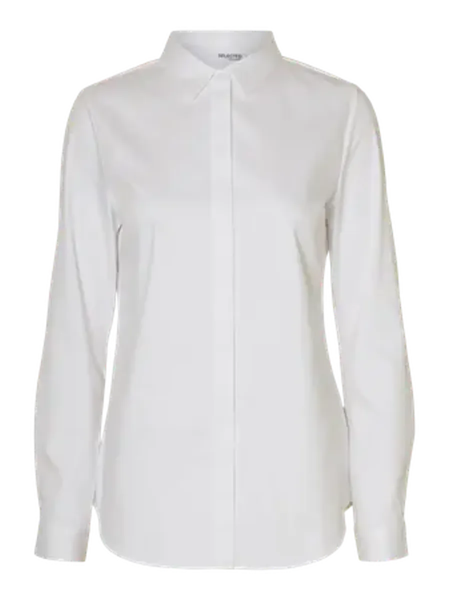 Selected Femme Fromie Fitted Shirt Brighte White