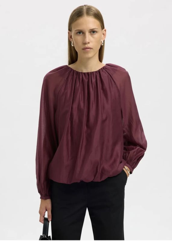 Selected Femme Iris Blouse Fig