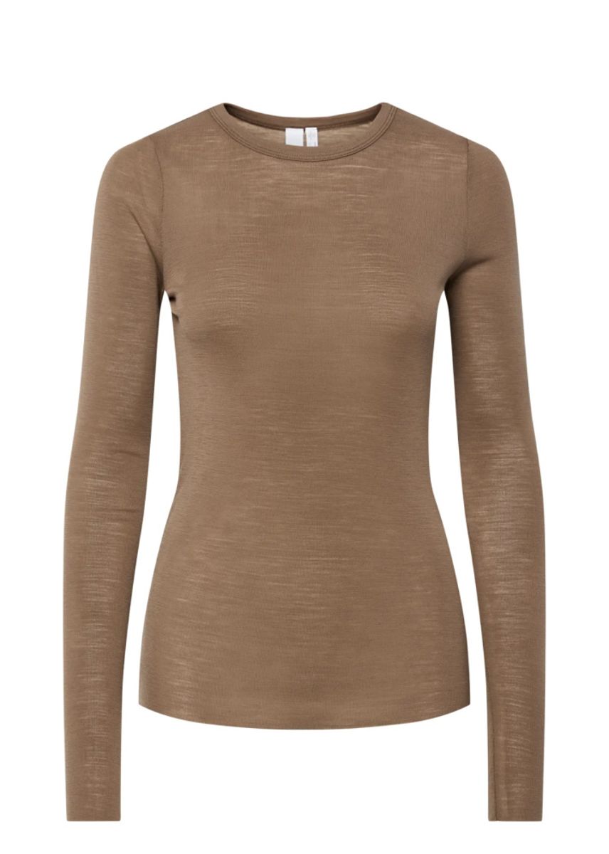YAS Wool Topp Pine Bark