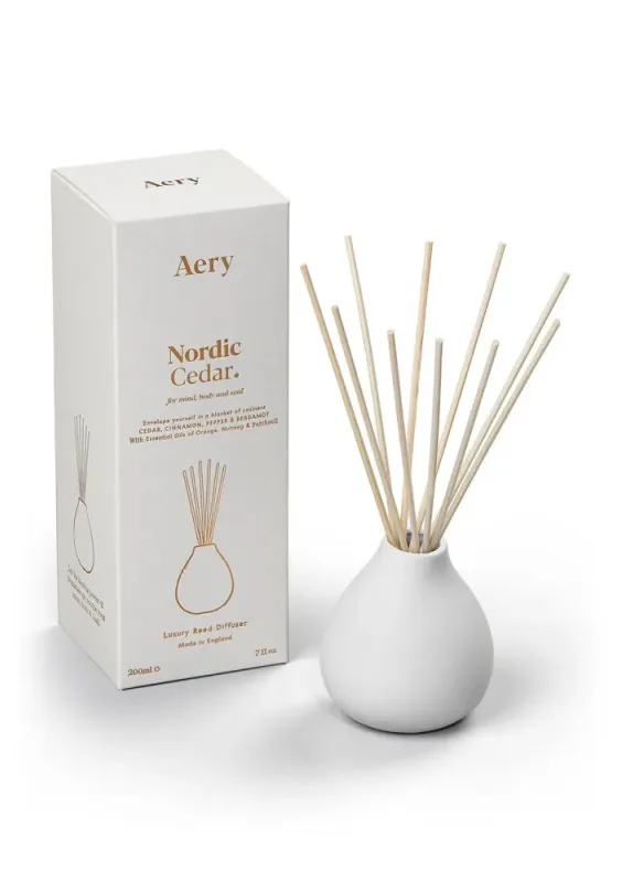 Aery Nordic Cedar Reed Diffuser - Cedar Cinnamon and Bergamot