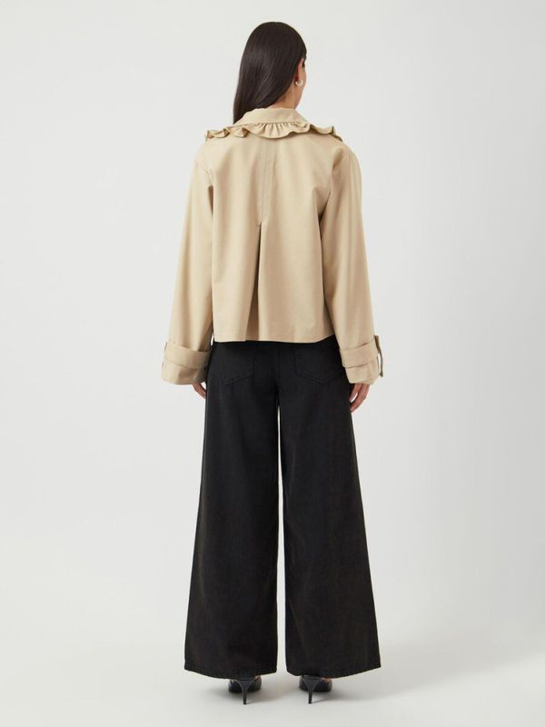 YAS Elsana Short Trenchcoat Travertine