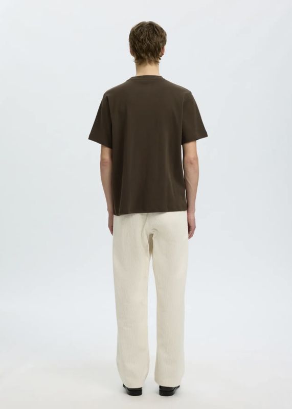 Selected Homme Taj Peach O-neck Tee Turkish Coffee 