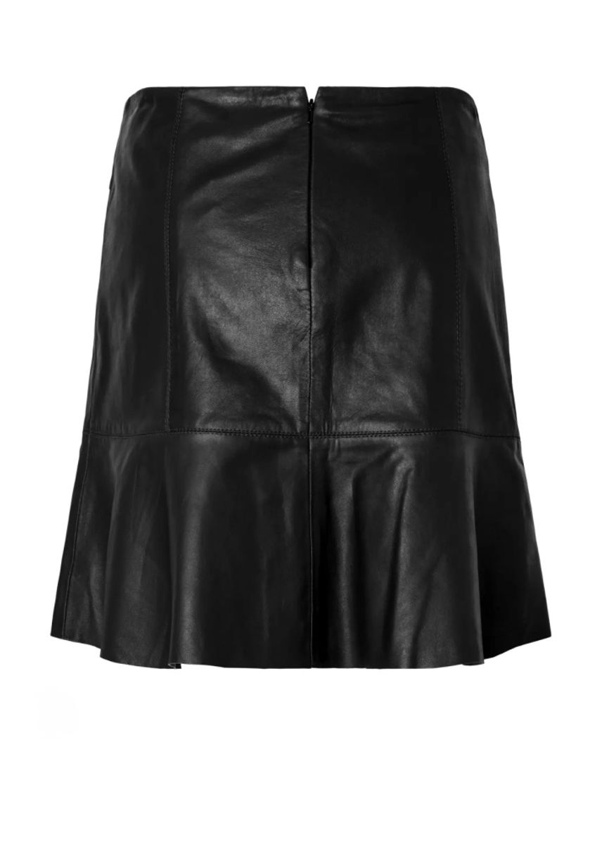 YAS  Colly Naplon Leather Skirt Black
