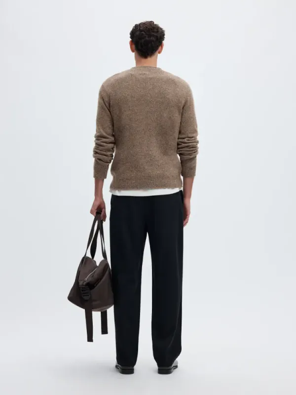 Selected Men Neil Knit Crew Neck Chocolate Chip