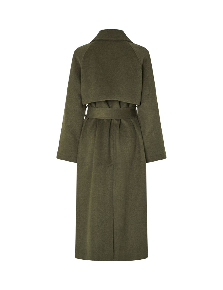 MbyM Odonna Coat Dusty Olive Melang Kåpe