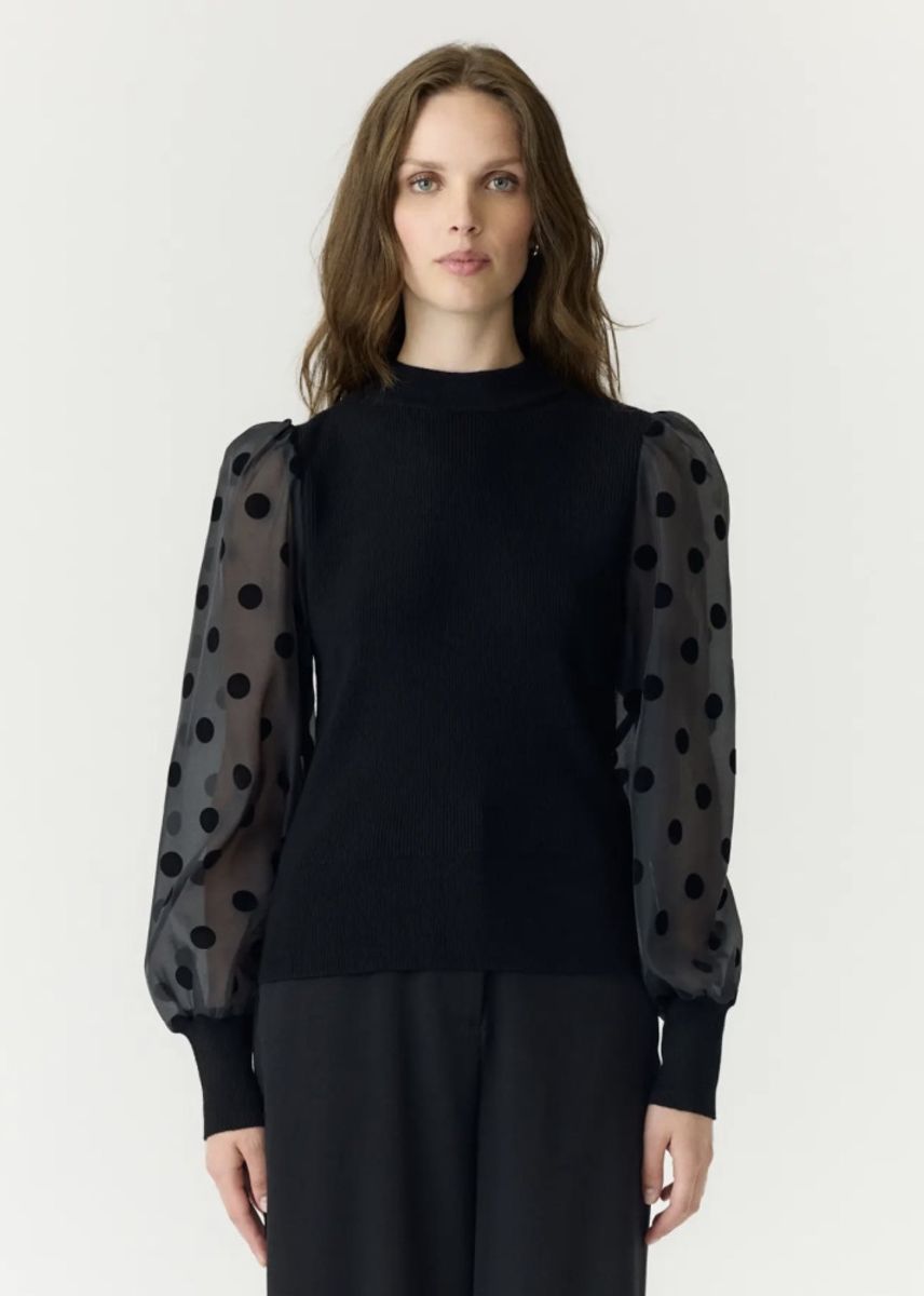 YAS Dotme Pullover Black