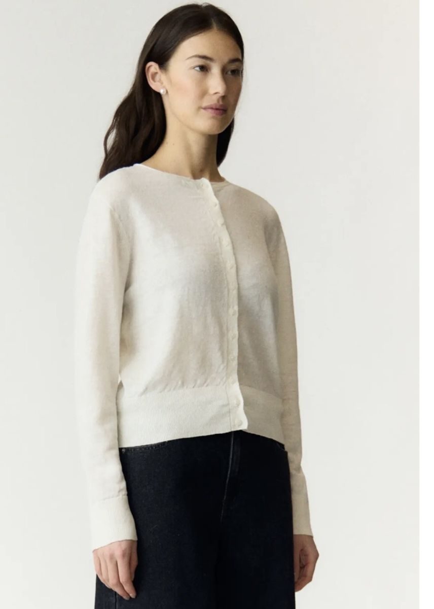 YAS Linnea Knit Linen Cardigan Pristine