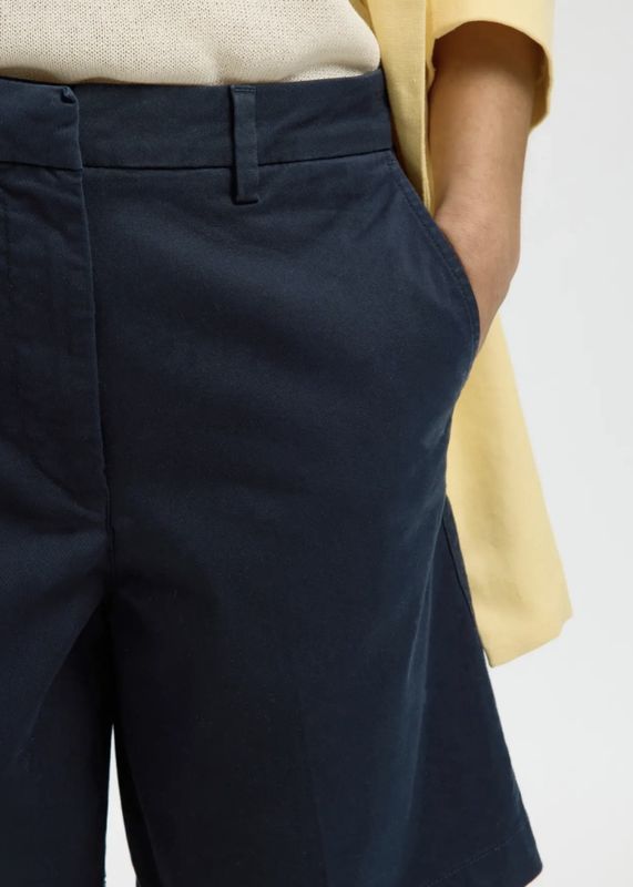 Selected Femme Chinos Shorts Wide Mille Dark Sapphire
