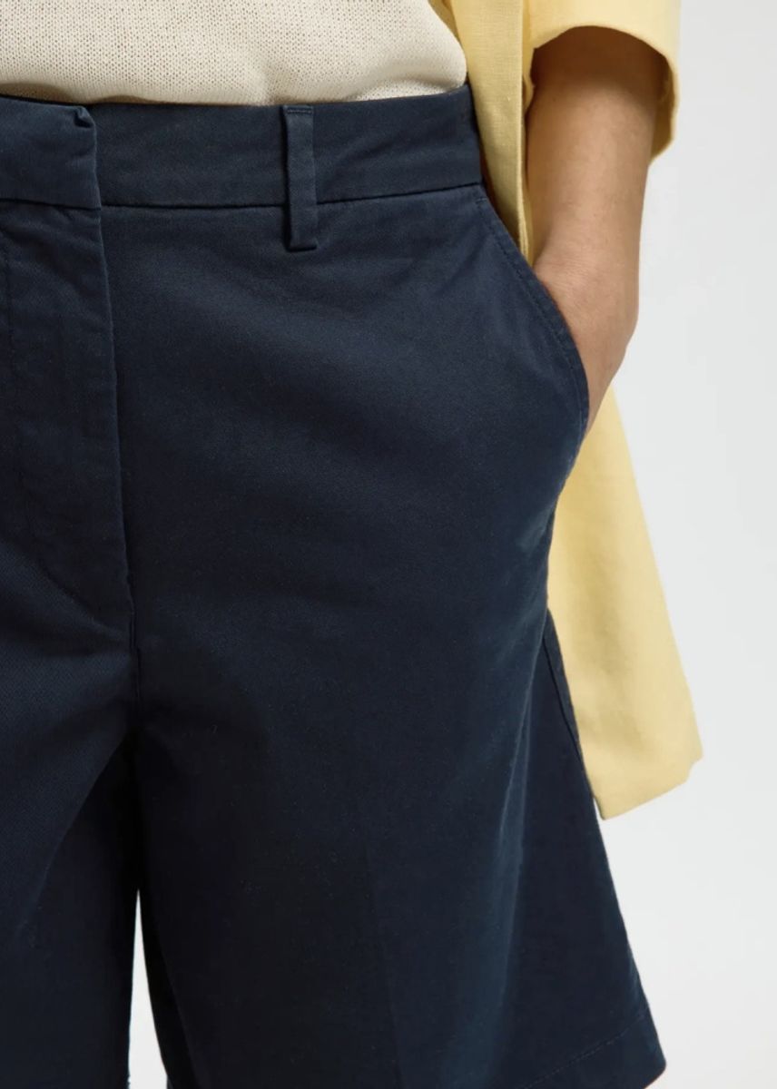 Selected Femme Chinos Shorts Wide Mille Dark Sapphire