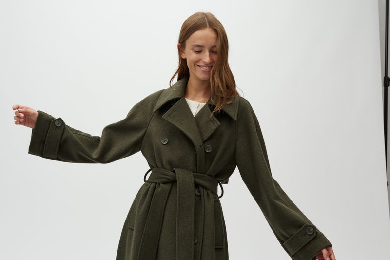 MbyM Odonna Coat Dusty Olive Melang Kåpe