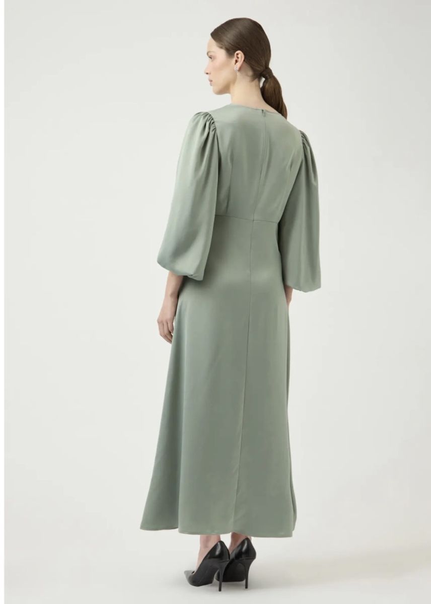 YAS Thea Long Dress Green Milieu
