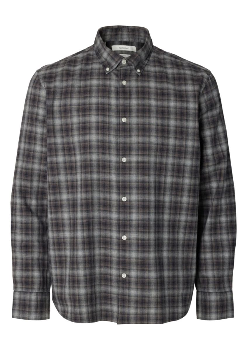 Selected Homme Cole Jay Shirt Dark Grey Melange
