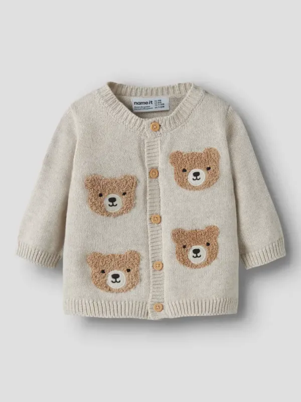 Name It Obase Knit Cardigan Peyote Melange Combed Ring Spund Børsta Bomull