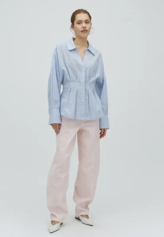 MbyM Isidor Shirt Light Blue White Stripe 