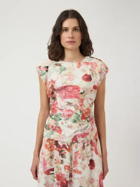 Hovedbilde YAS Rosalla Topp Pristine Rosalla Print