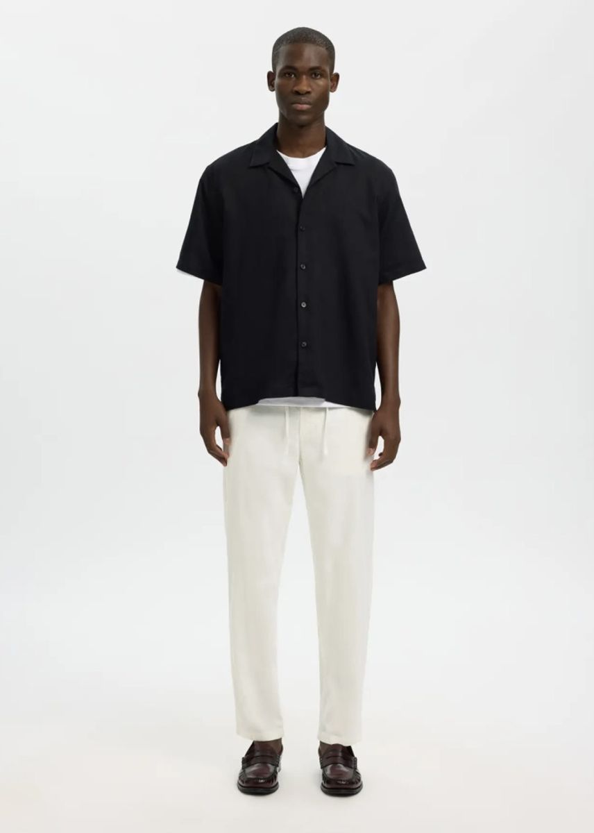 Selected Homme Brody Linen Linbukse  Cloud dancer