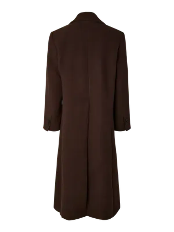 YAS Royla Long Coat Wool Blend Coffee Bean