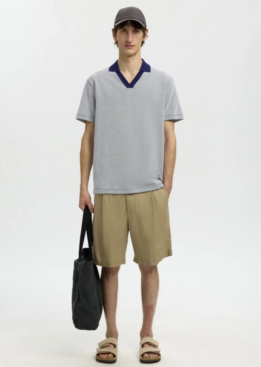 Selected Homme Kai Polo Ocean Cavern Stripe