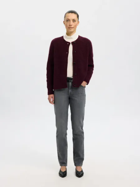Hovedbilde Selected Femme Lulu Short Cardigan Fig Black Core