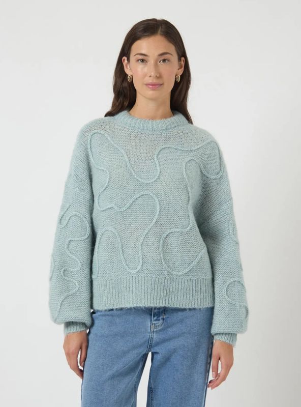 YAS Brida Strikket Genser Silver Blue