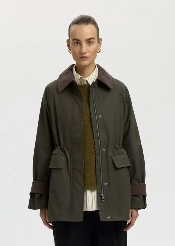 Selected Femme Wilma Waxed Jacket Grape Leaf