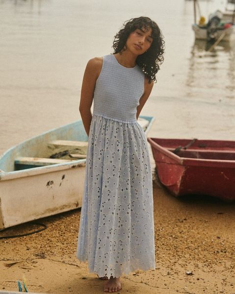 Hovedbilde byTiMo Broderie Anglaise Smocking Dress Light Blue