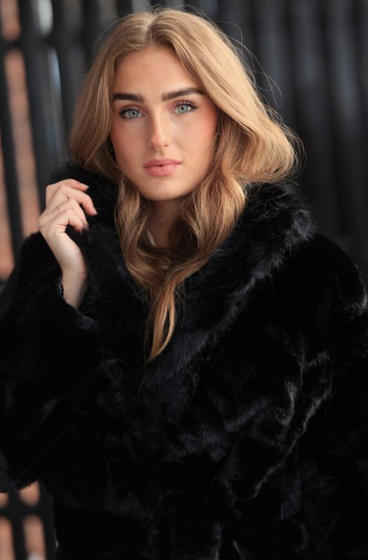 Nectar Velvet Fur Jacket - Black