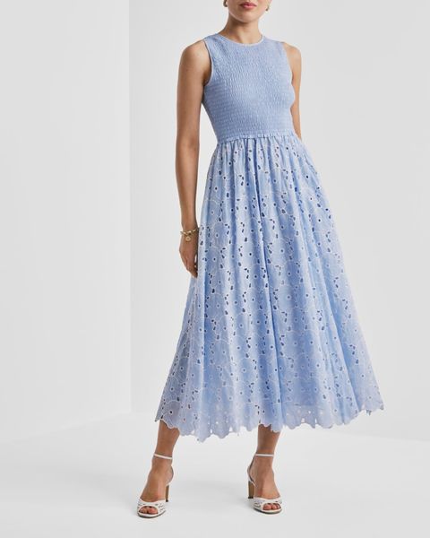 Hovedbilde byTiMo Broderie Anglaise Smocking Dress Light Blue