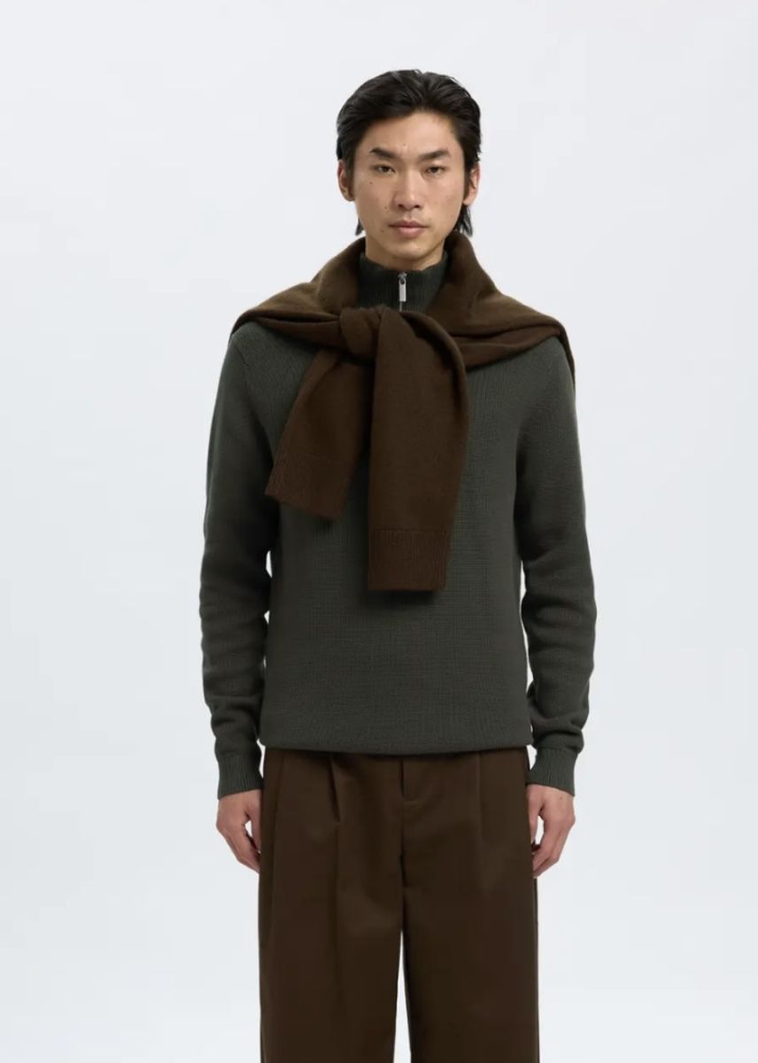 Selected Homme Dane Half Zip Genser Deep Forest