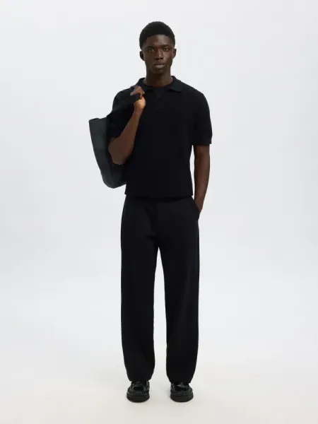 Hovedbilde Selected Homme COLIBRI SS KNIT STRUCTURE OPEN POLO Black 