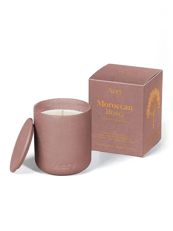 Aery Moroccan Rose Scented Candle - Rose Tonka and Musk