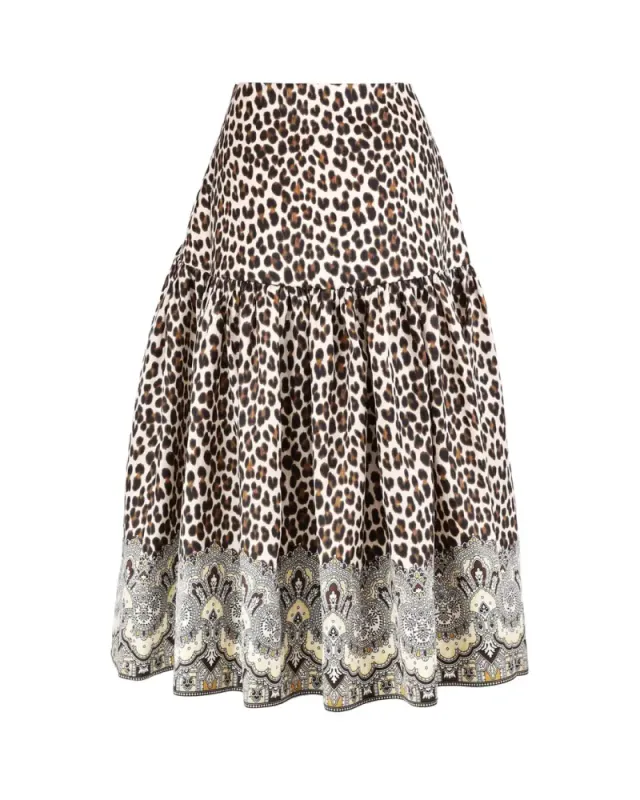byTiMo  Taffeta Midi Skirt Wild Paisley