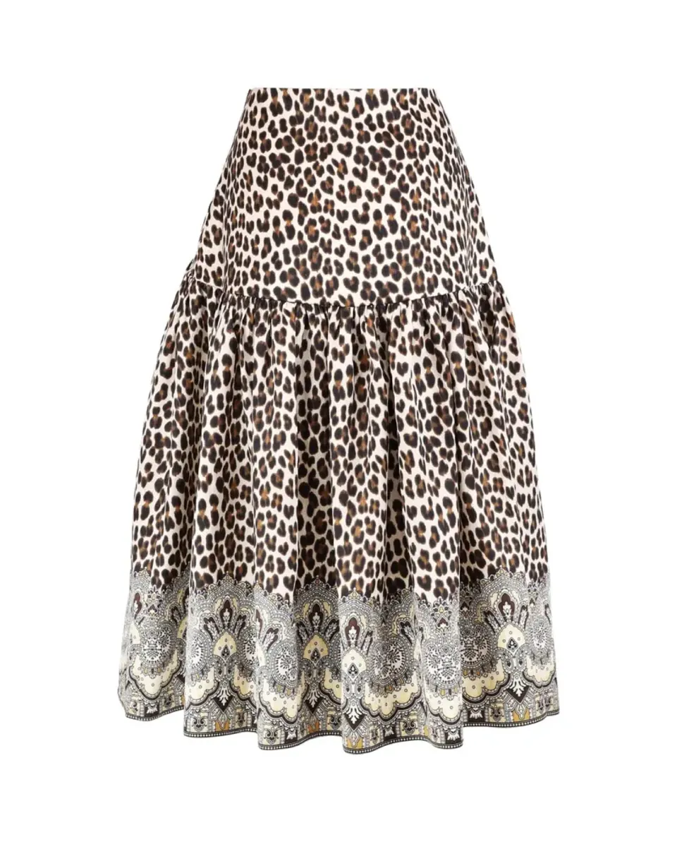 byTiMo  Taffeta Midi Skirt Wild Paisley
